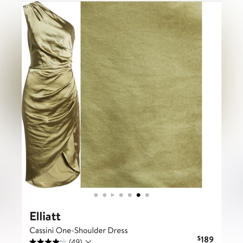 Elliatt Cassini one-shoulder dress in Eucalyptus size SMALL